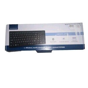 Insignia Bluetooth Keyboard Full-size Scissor Switch- Black Open Box W/ Dongle